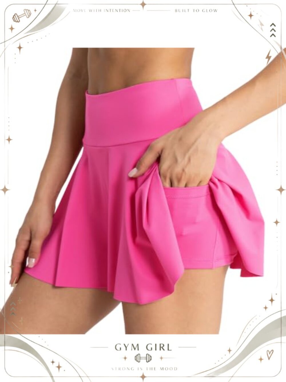 Pleated Tennis Skirt with Built-in Shorts & Pockets High Waisted Athletic Skort